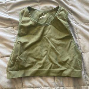 green cropped tank
